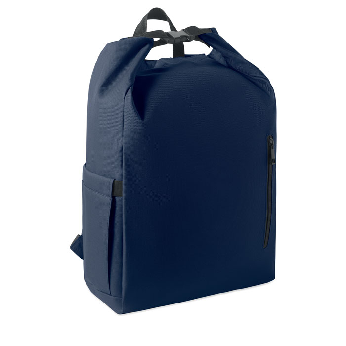 Sac à dos roll top RPET pour PC 15" à personnaliser Uniton Bleu marine